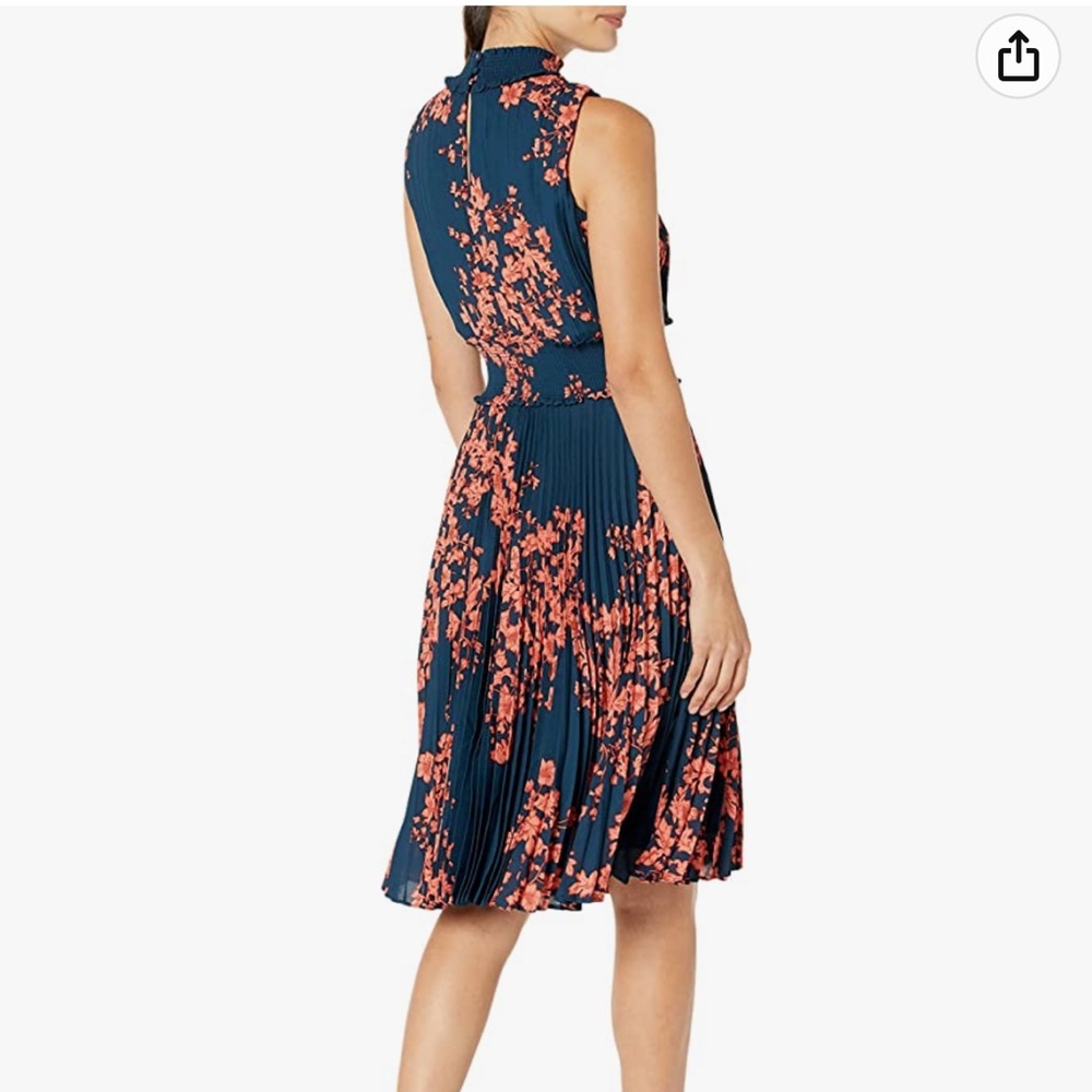 Nanette Lepore Women's Smocked High Neck Pleated Dress